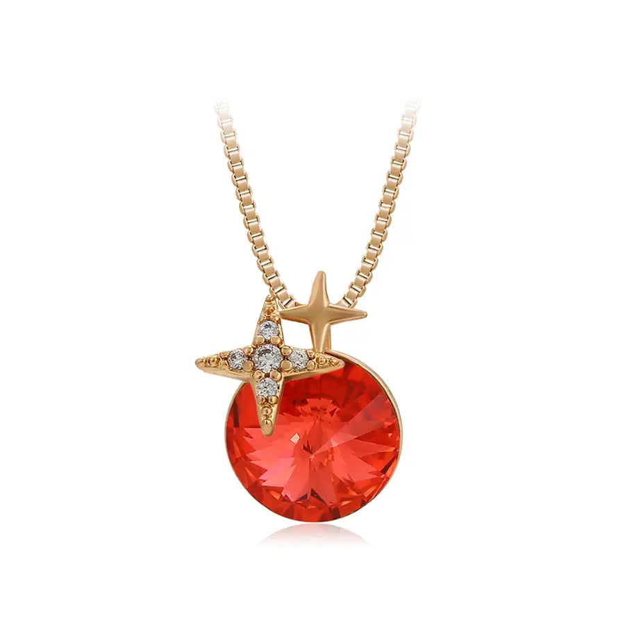 Jewelry Fashion New Charm Crystal Pendant Necklace of Gold Color
