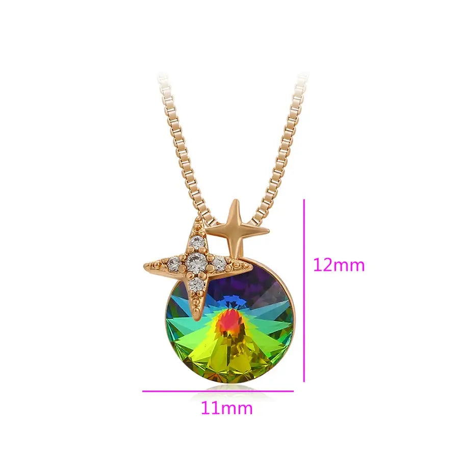 Jewelry Fashion New Charm Crystal Pendant Necklace of Gold Color