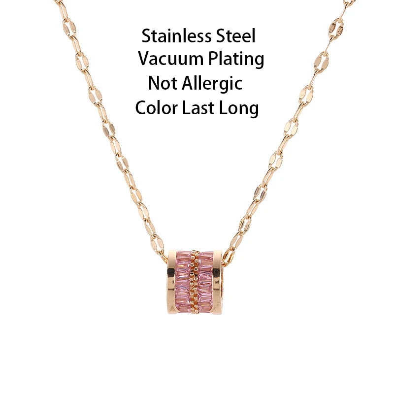 Korean Fashion Sweet Crystal Pendant Necklace for Women