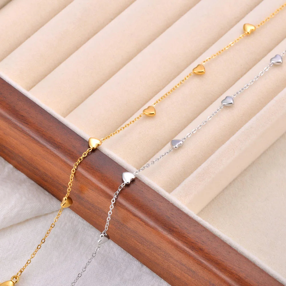 Lokaer 18K Gold Plated Mini Heart Chain Bracelet