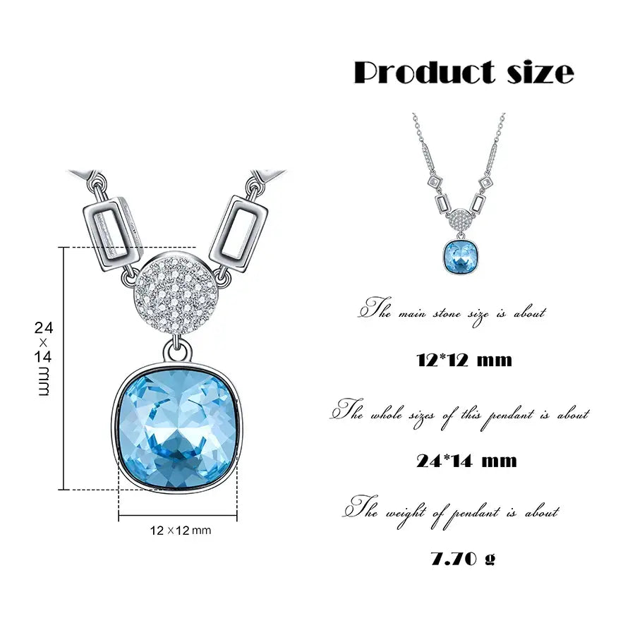 Luxury Crystal Water Drop Pendant – Rhodium Plated Jewelry