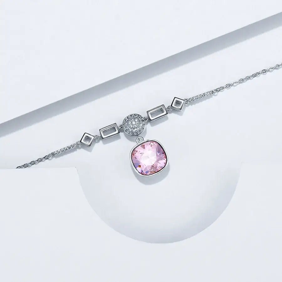 Luxury Crystal Water Drop Pendant – Rhodium Plated Jewelry
