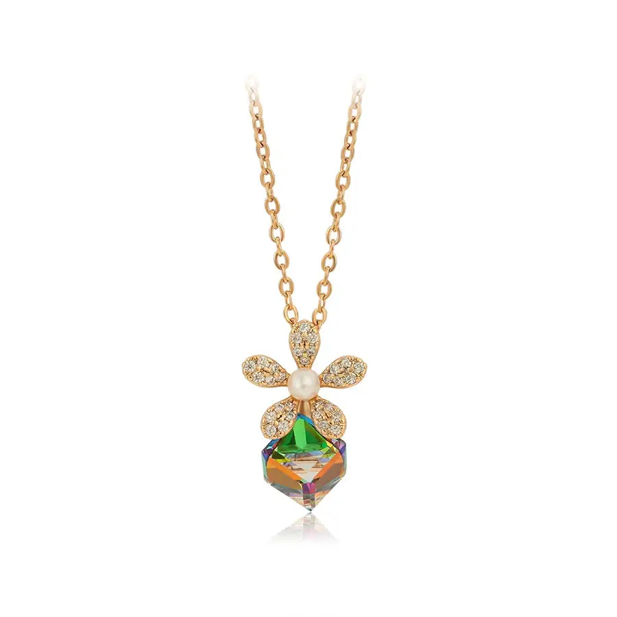 Luxury Crystal Water Drop Pendant – Rhodium Plated Jewelry for Women