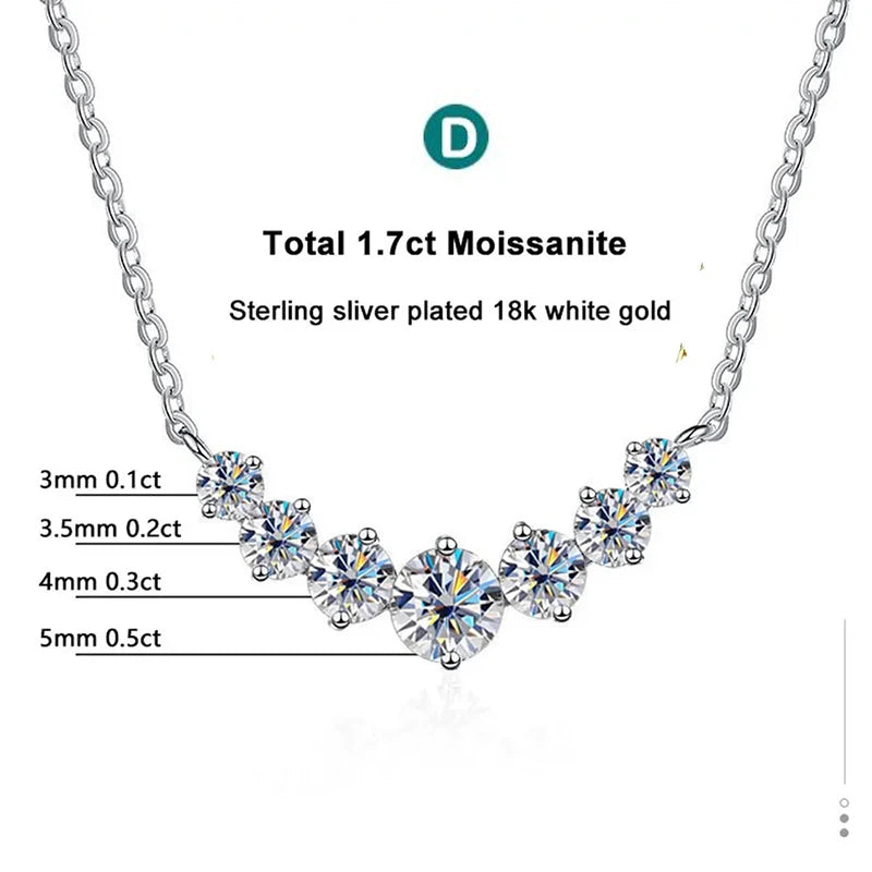 Moissanite Wedding Necklace – Silver & White Gold