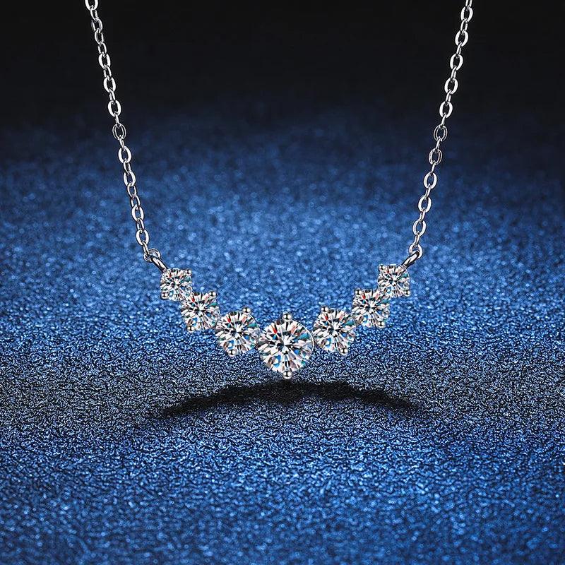 Moissanite Wedding Necklace – Silver & White Gold