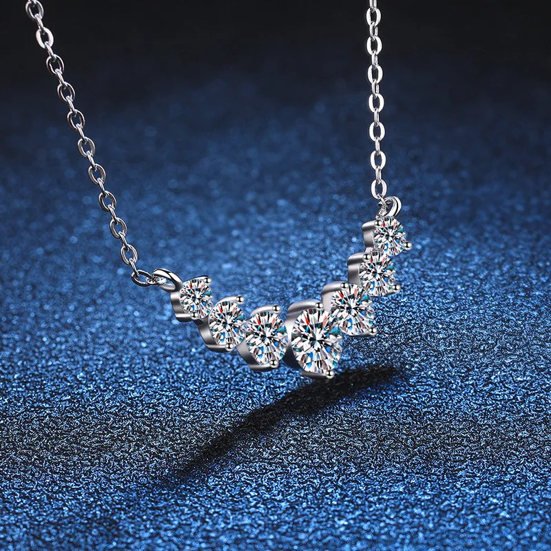 Moissanite Wedding Necklace – Silver & White Gold
