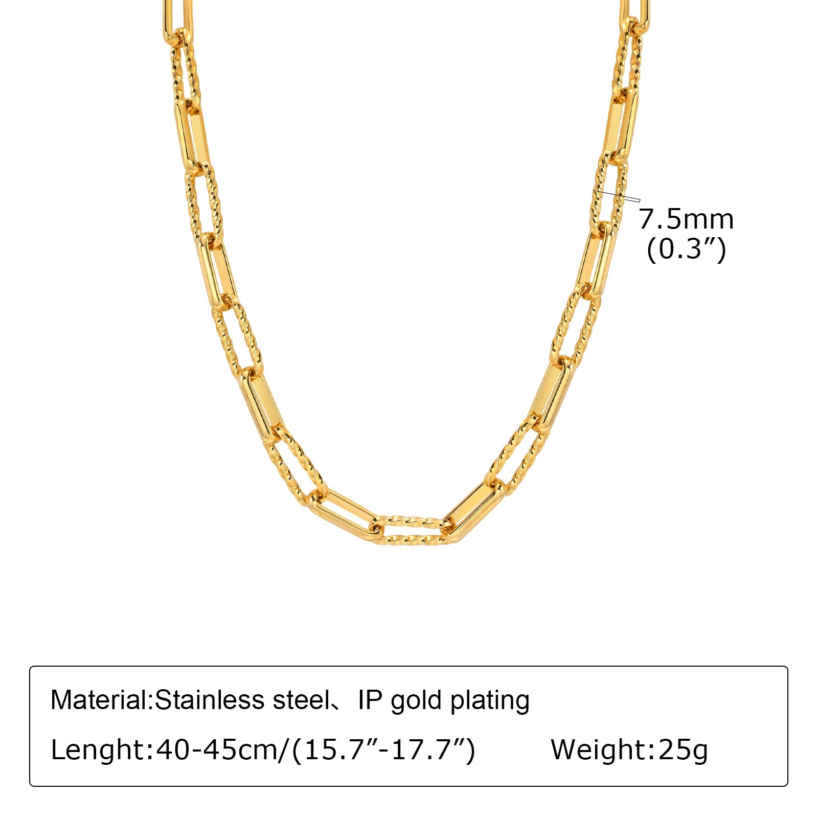 Chunky Gold Oval Link Necklace – Women’s Minimalist Chain Choker