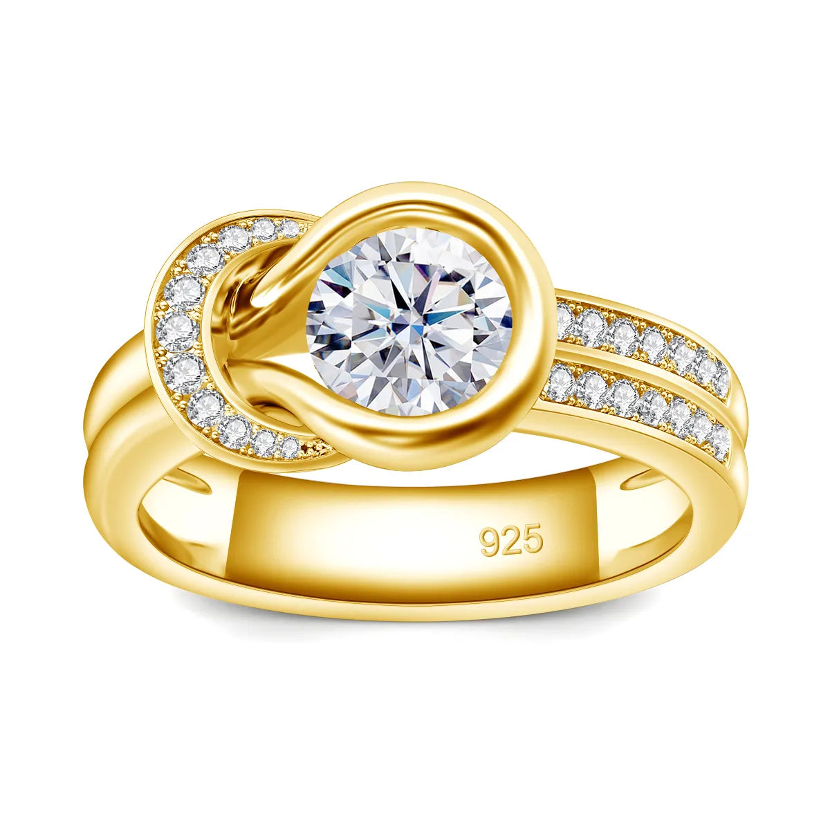 Luxury Moissanite Bow Knot Engagement and Wedding Ring for Women