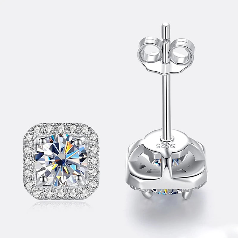 Premium Moissanite Diamond Stud Earrings for Women Sterling Silver