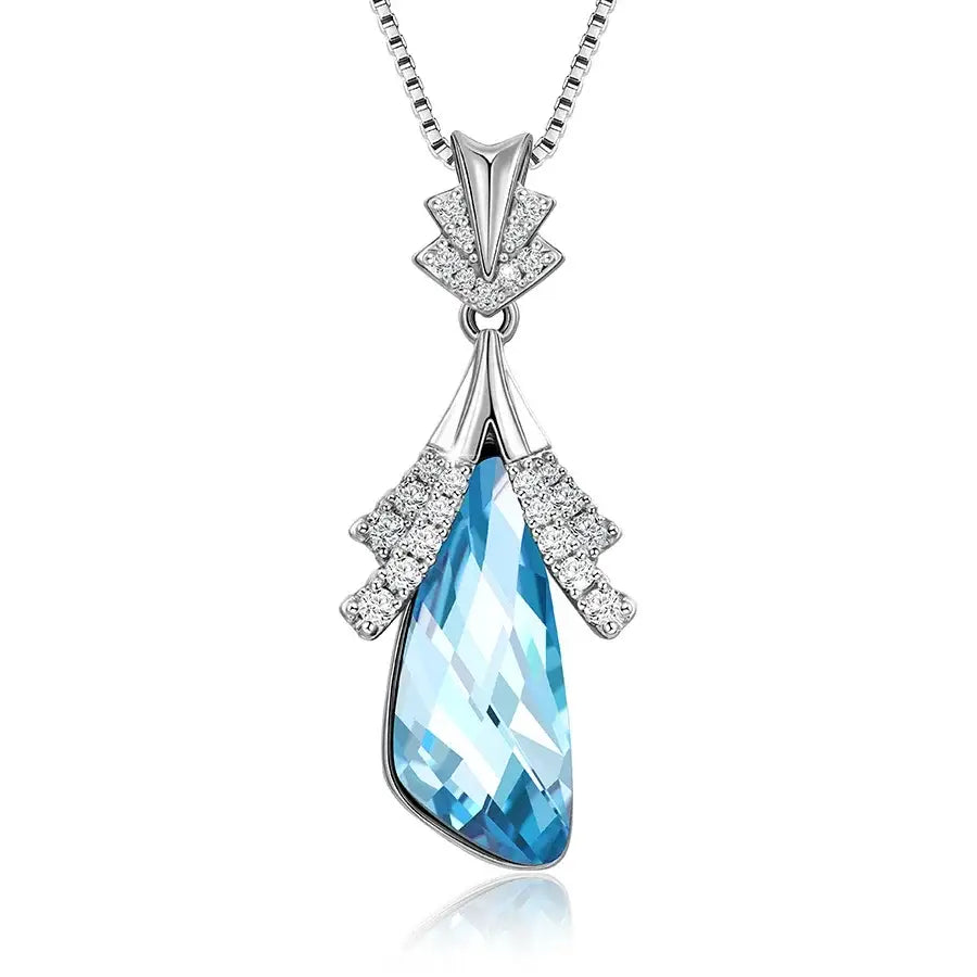 Rhodium Crystal Necklace – Birthday Gift for Girls