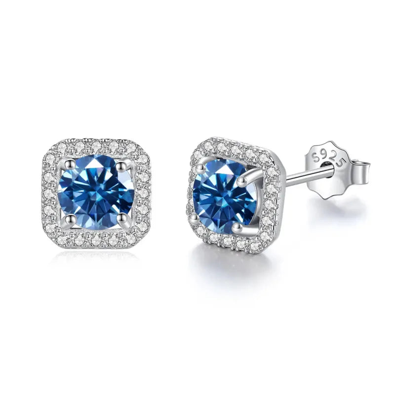 Premium Moissanite Diamond Stud Earrings for Women Sterling Silver