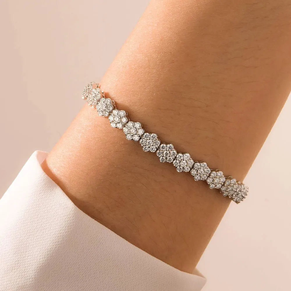 Moissanite Tennis Bracelet – Silver Plated Diamond Jewelry