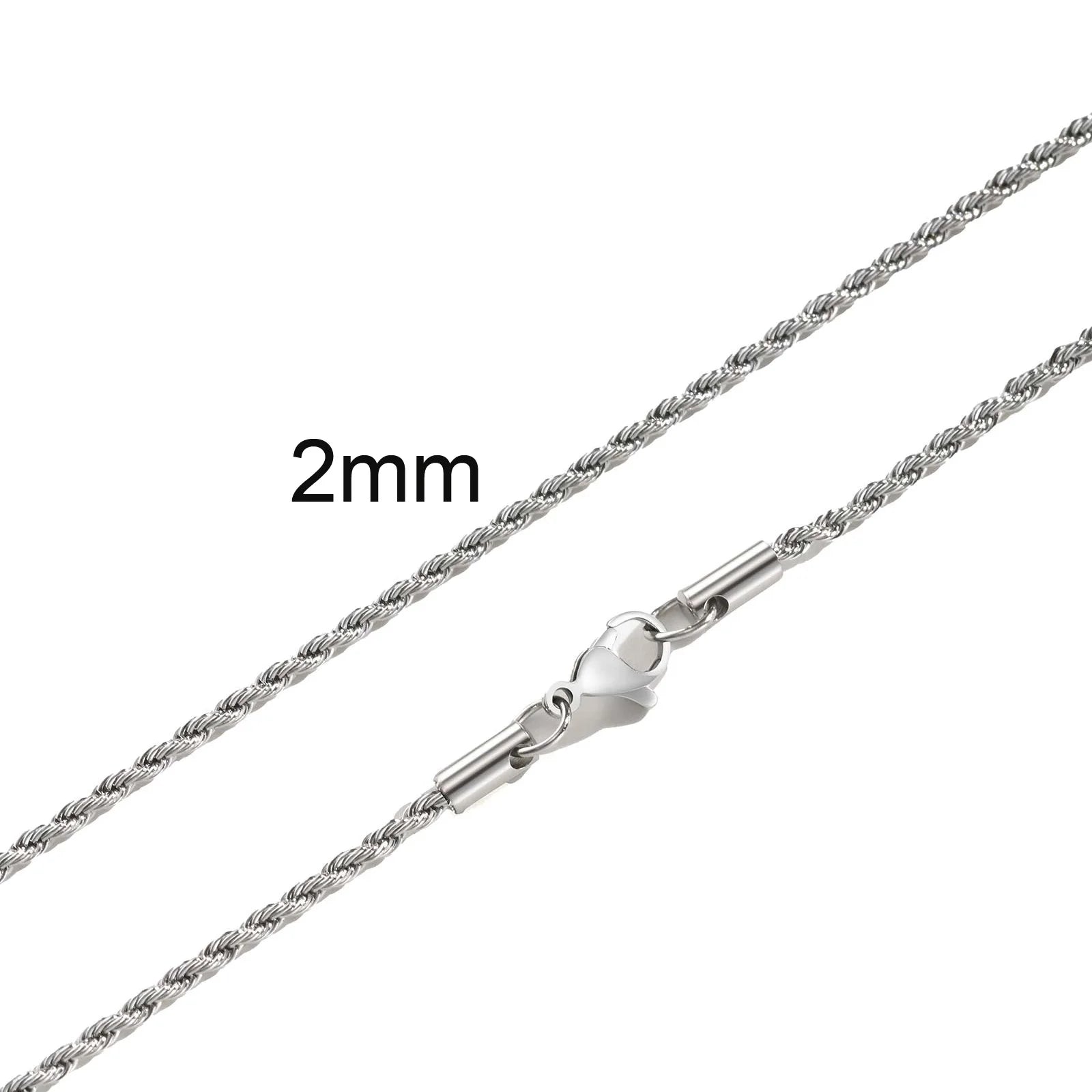 Gold Twisted Rope Chain Necklace – Men & Women Stainless Steel