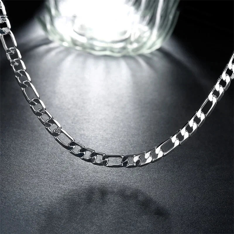 Men’s 925 Sterling Silver Chain Necklace – Luxury Fashion Jewelry
