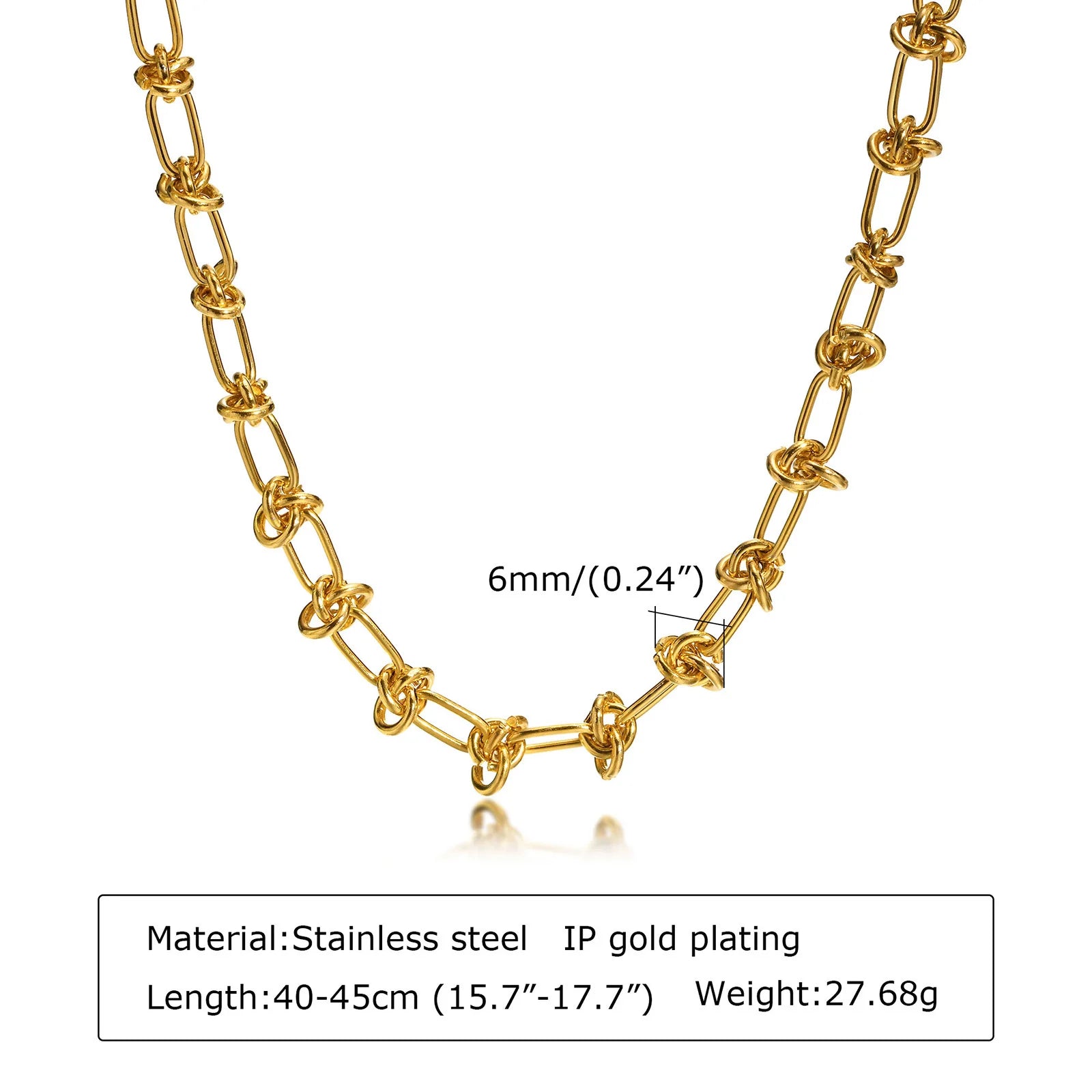 Chunky Gold Oval Link Necklace – Women’s Minimalist Chain Choker