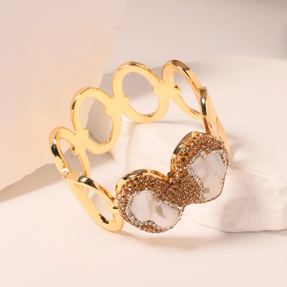 Luxury Baroque Pearl Zircon Bracelet Korean Fashion Jewelry