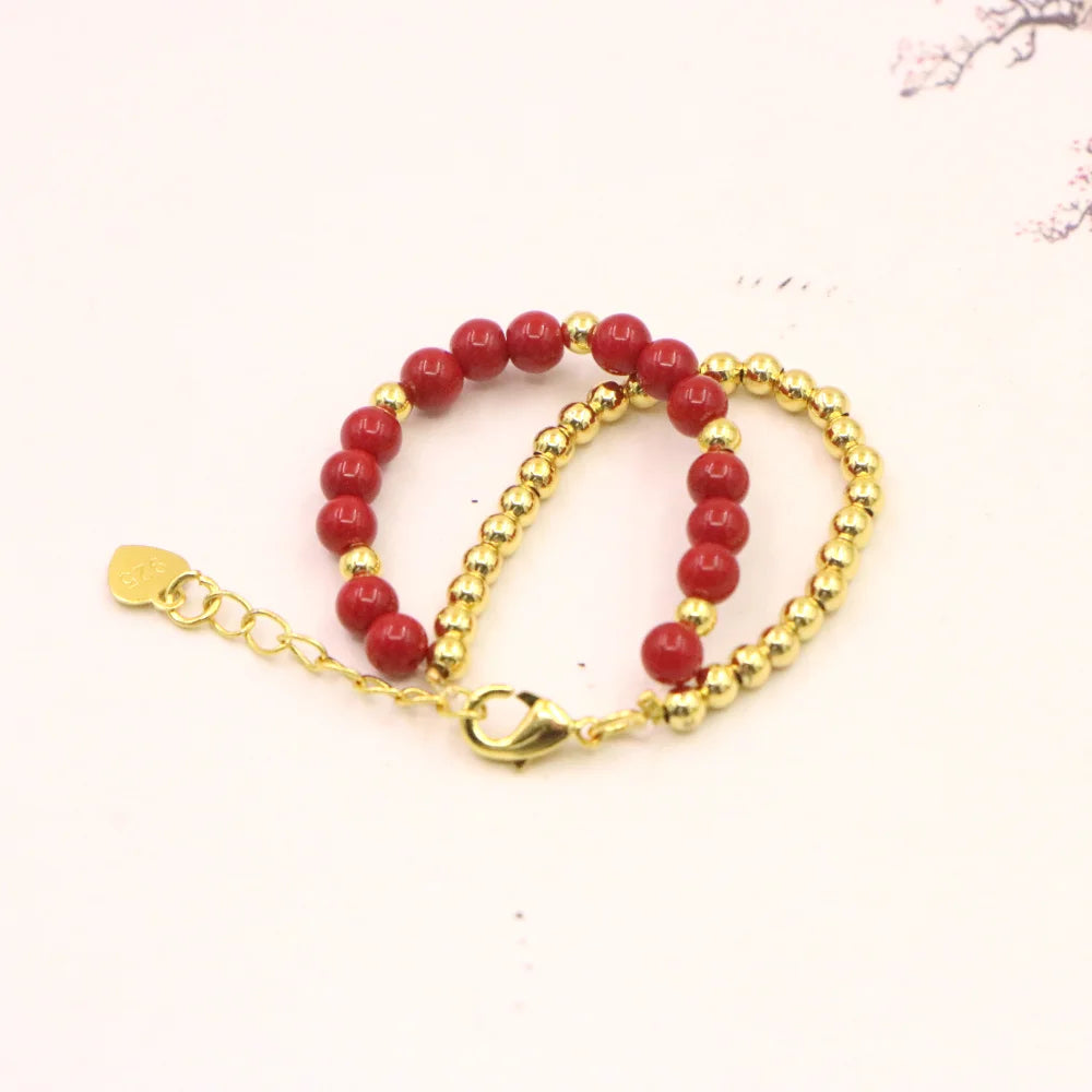 Vintage Stone Baby Bracelet Luxury Western Girl's Jewelry