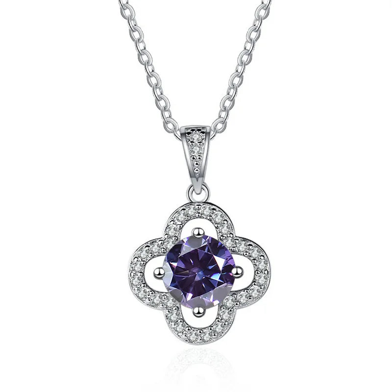 1 Carat Moissanite Pendant Necklace – D Color, 925 Silver