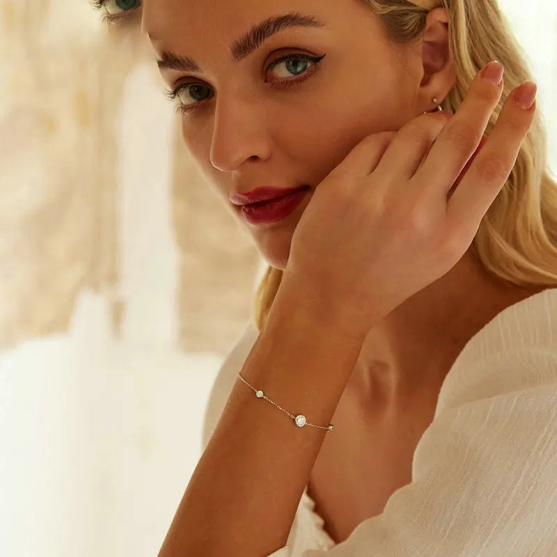 Sterling Silver Moissanite Bracelet – Women’s Diamond Jewelry