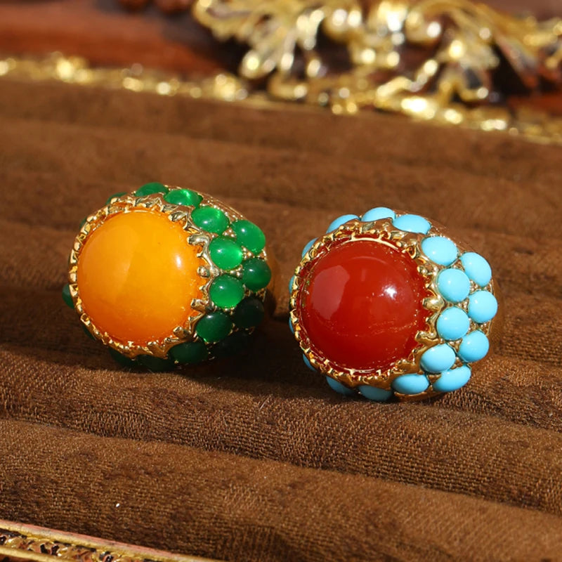 Vintage Orange Stone Ring – Summer Jewelry for Women