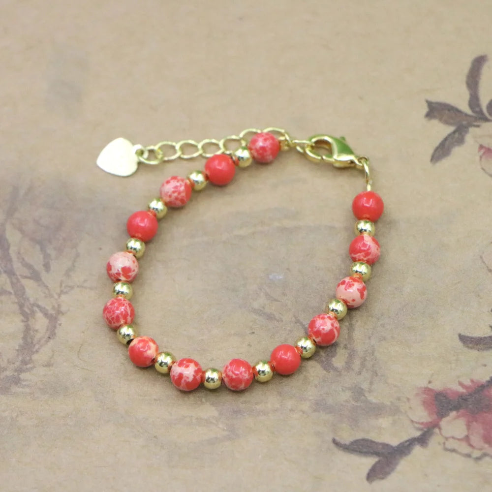 Vintage Stone Baby Bracelet Luxury Western Girl's Jewelry