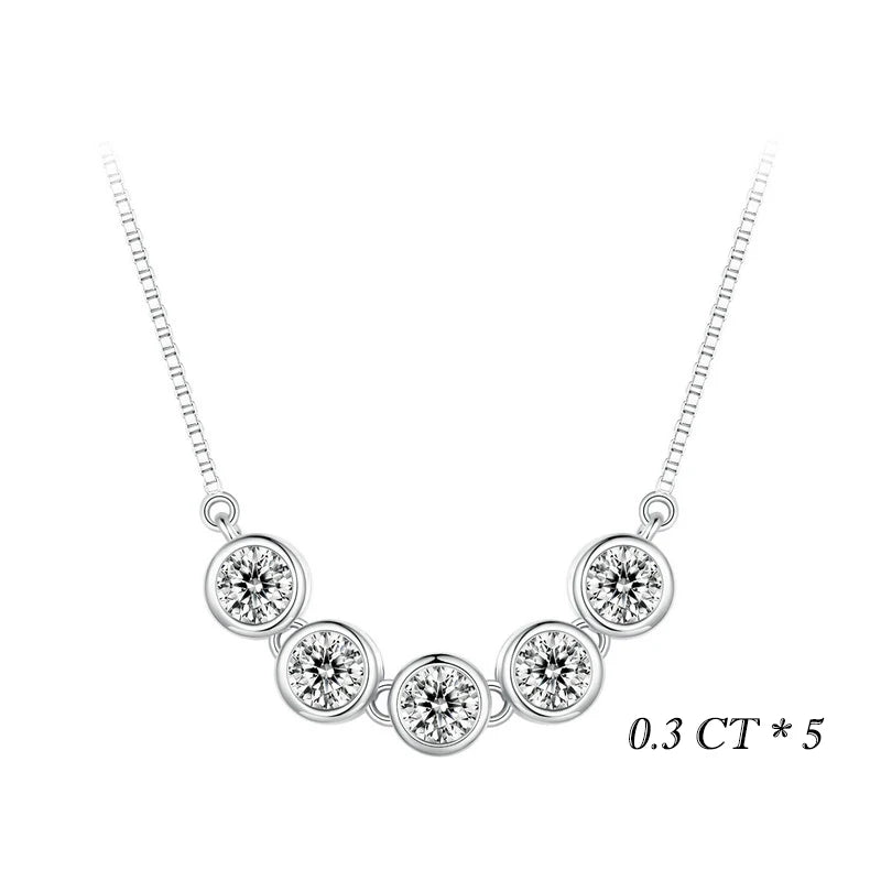 1CT Moissanite Pendant Necklace – D VVS1, 925 Silver, Minimalist Jewelry