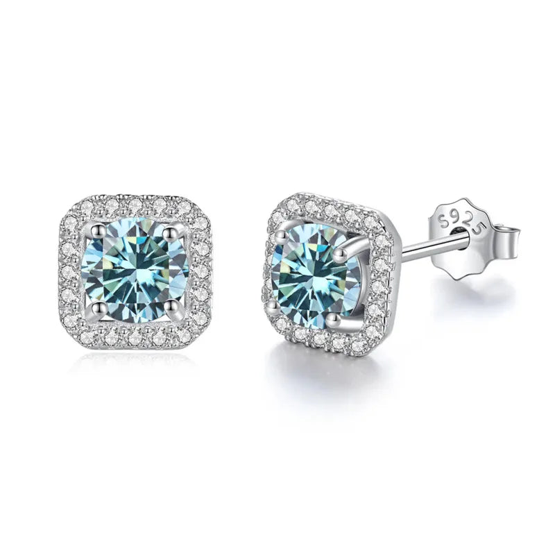 Premium Moissanite Diamond Stud Earrings for Women Sterling Silver