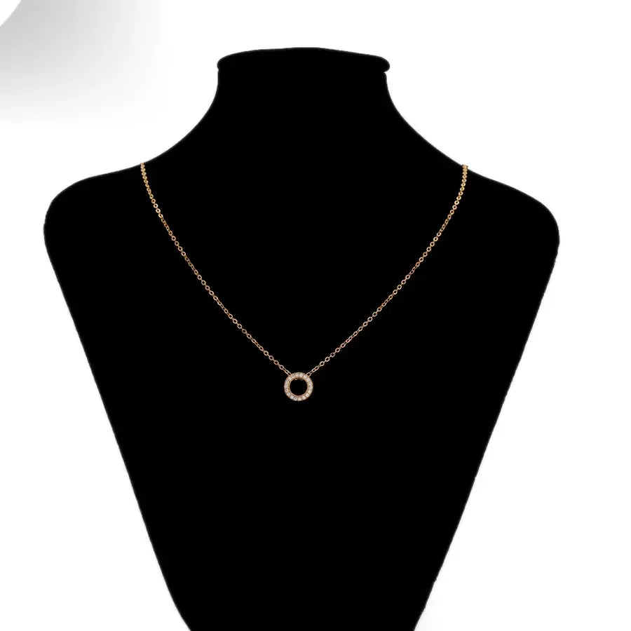 Gold Round Pendant Necklace – Women’s Fashion Jewelry