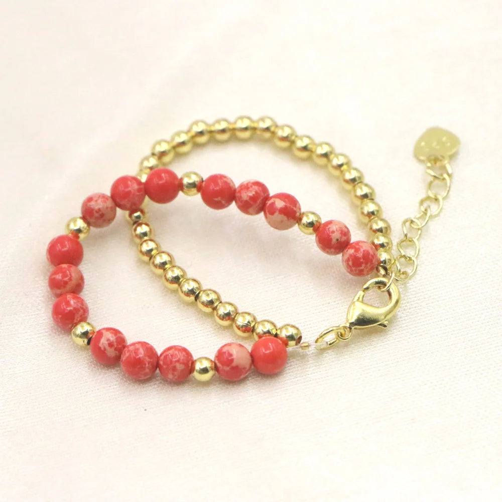 Vintage Stone Baby Bracelet Luxury Western Girl's Jewelry