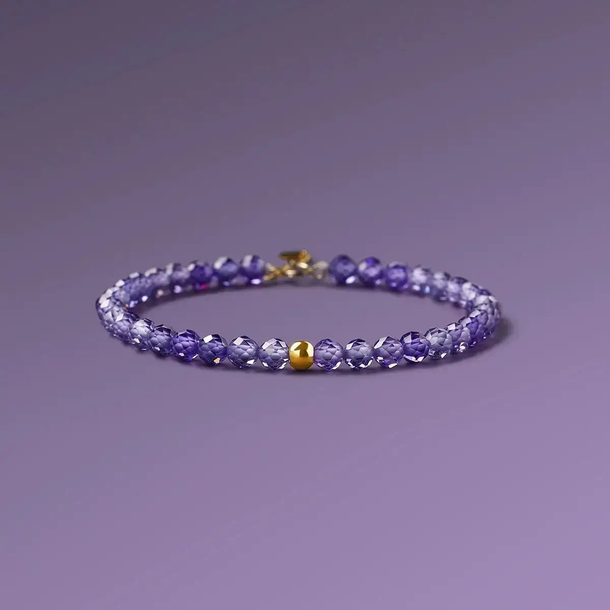 Natural Faceted Amethyst Bracelet - Minimalist Delicate Jewelry