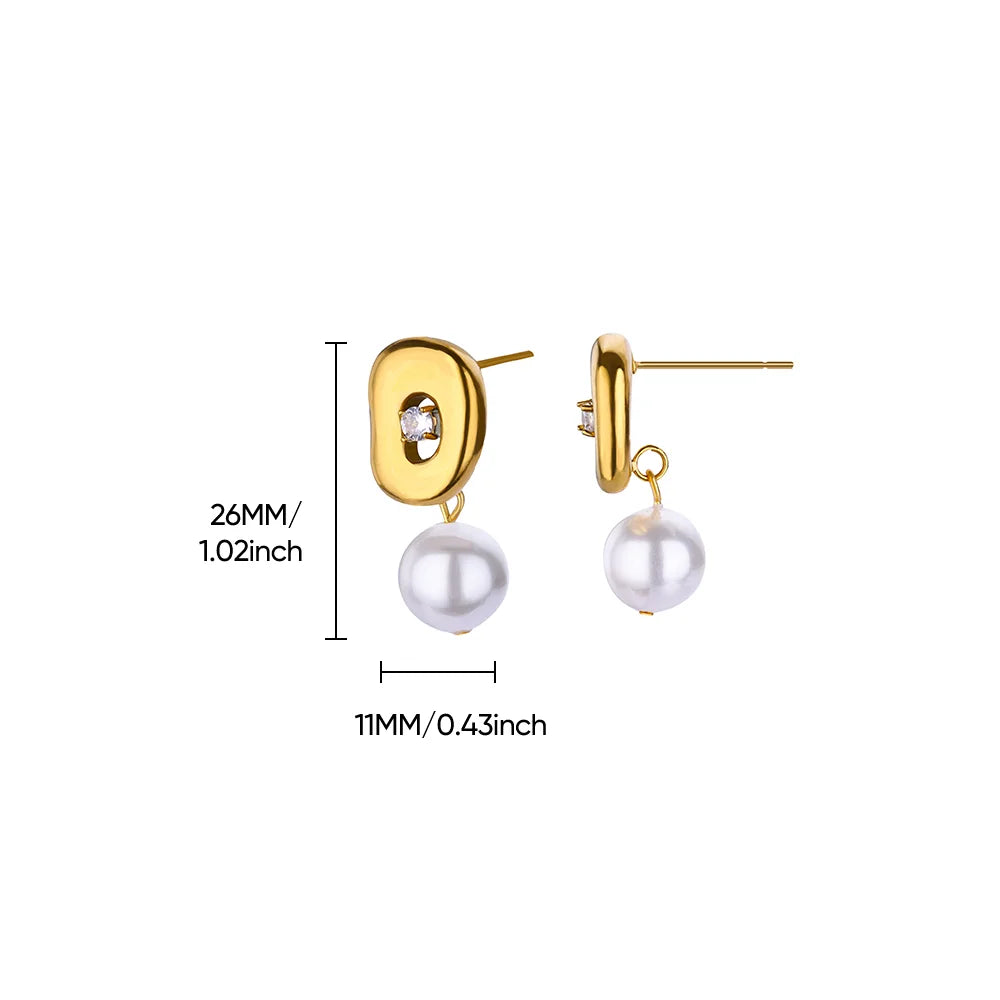 Baroque Pearl Circle Earrings for Women – Vintage Punk Clip-On