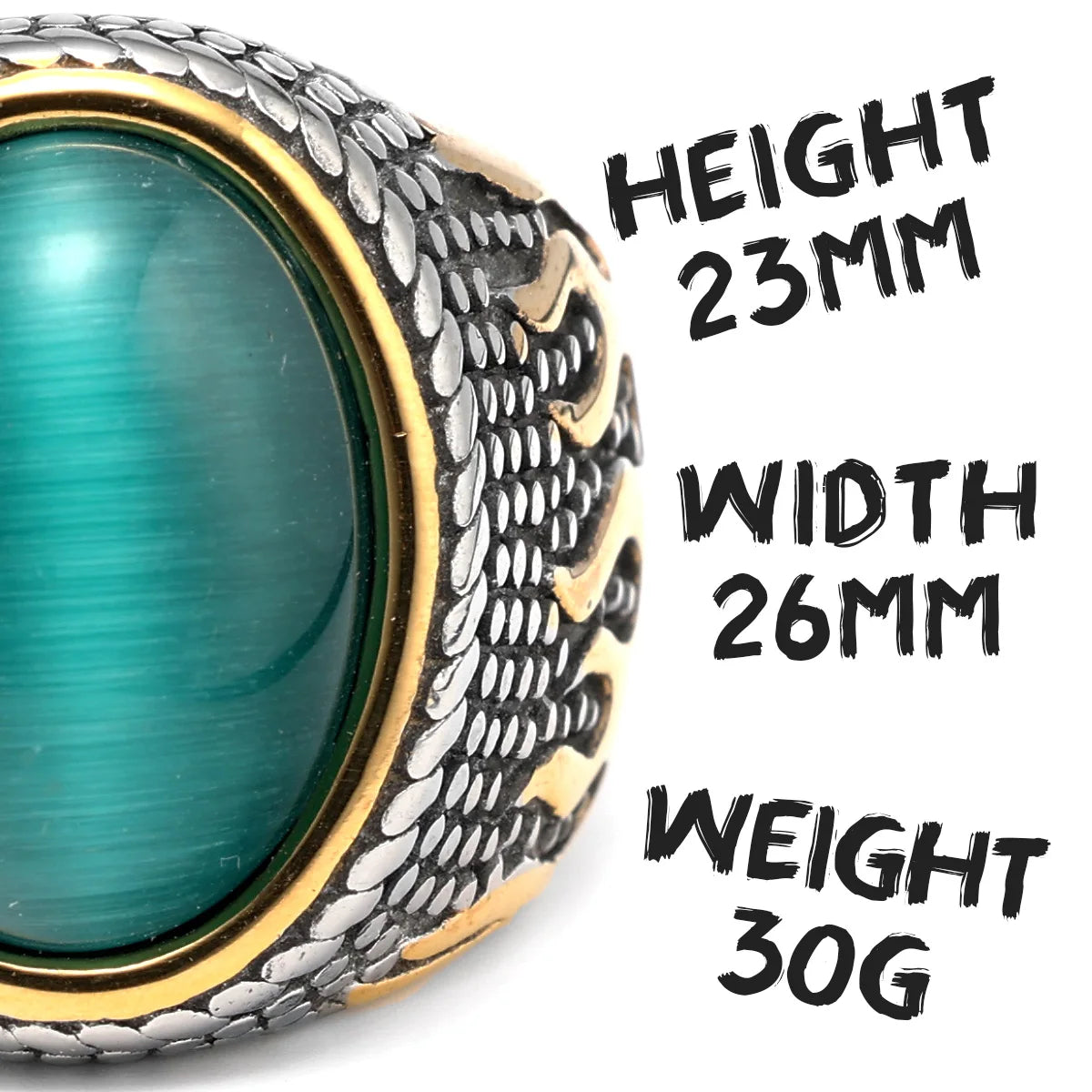Luxury Emerald Rhinestone Ring for Men – Stainless Steel