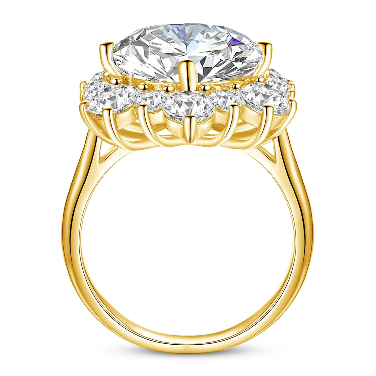 Luxury Moissanite Round Flower Engagement and Wedding Ring