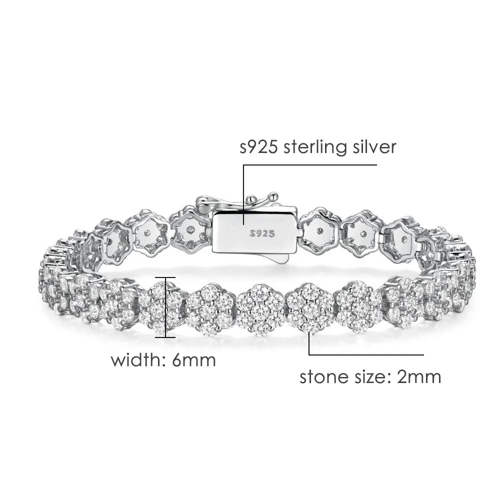 Moissanite Tennis Bracelet – Silver Plated Diamond Jewelry