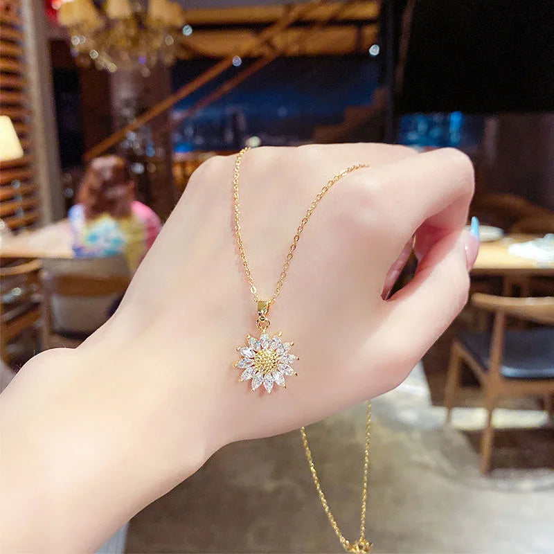 Pendant Stainless Steel Necklace – Korean Fashion for Women