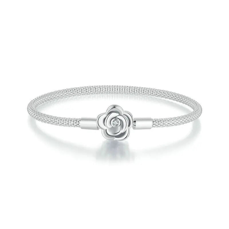 Sterling Silver Rose Bracelet for Women – Romantic Daily Wear Jewelry