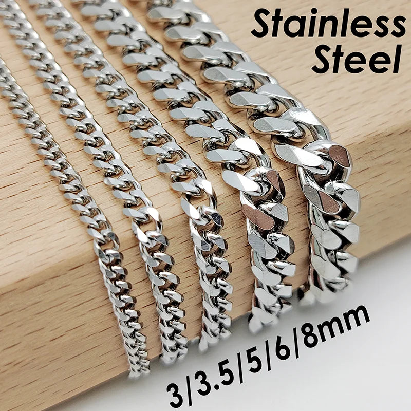 Gold Plated Stainless Steel Cuban Link Chain Necklace