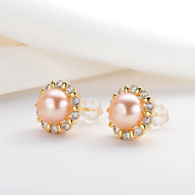 Natural Freshwater Pearl Earrings for Women – Elegant Jewelry Gift