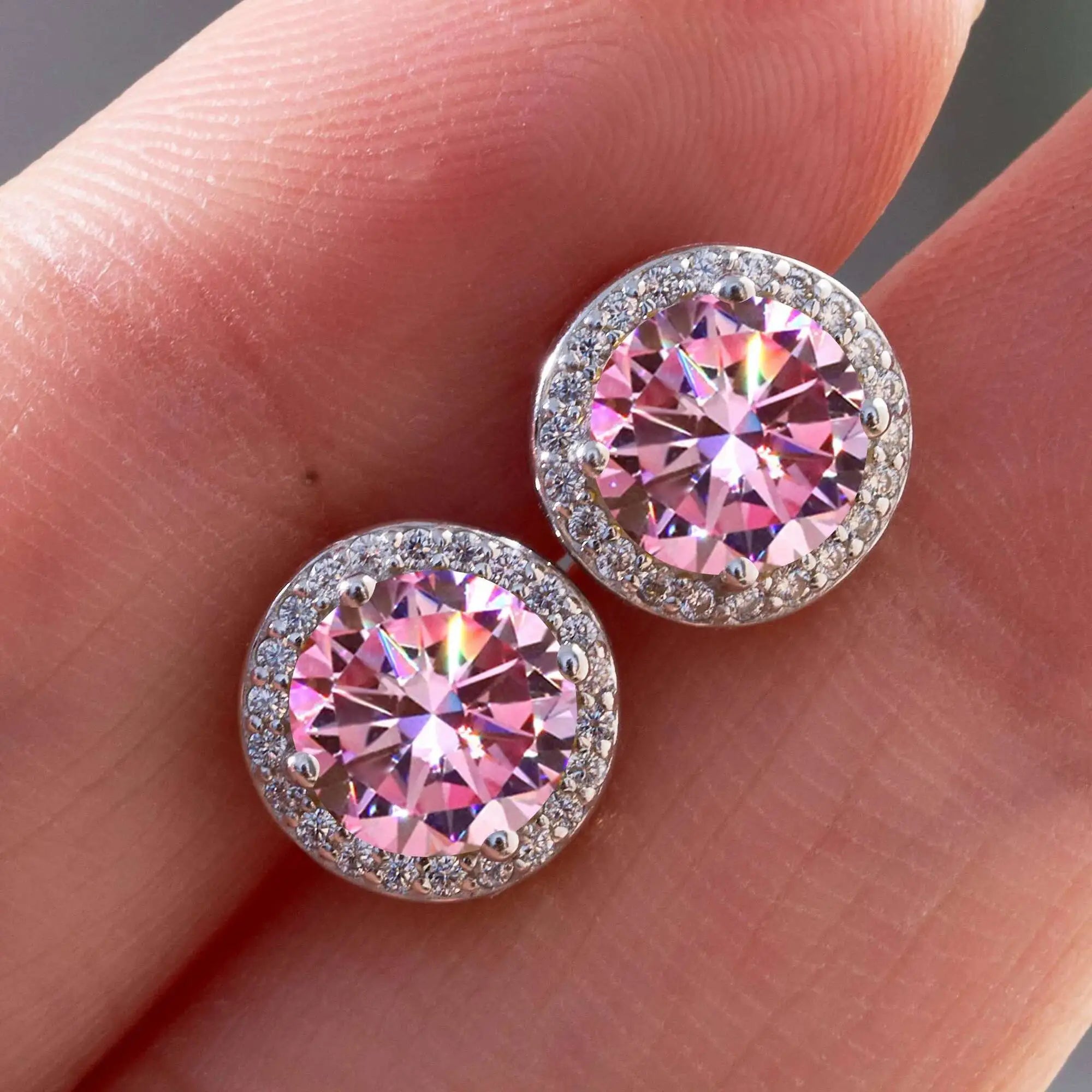 Luxury Sterling Silver Moissanite Round Earrings – Daily Wear Bridal Gift