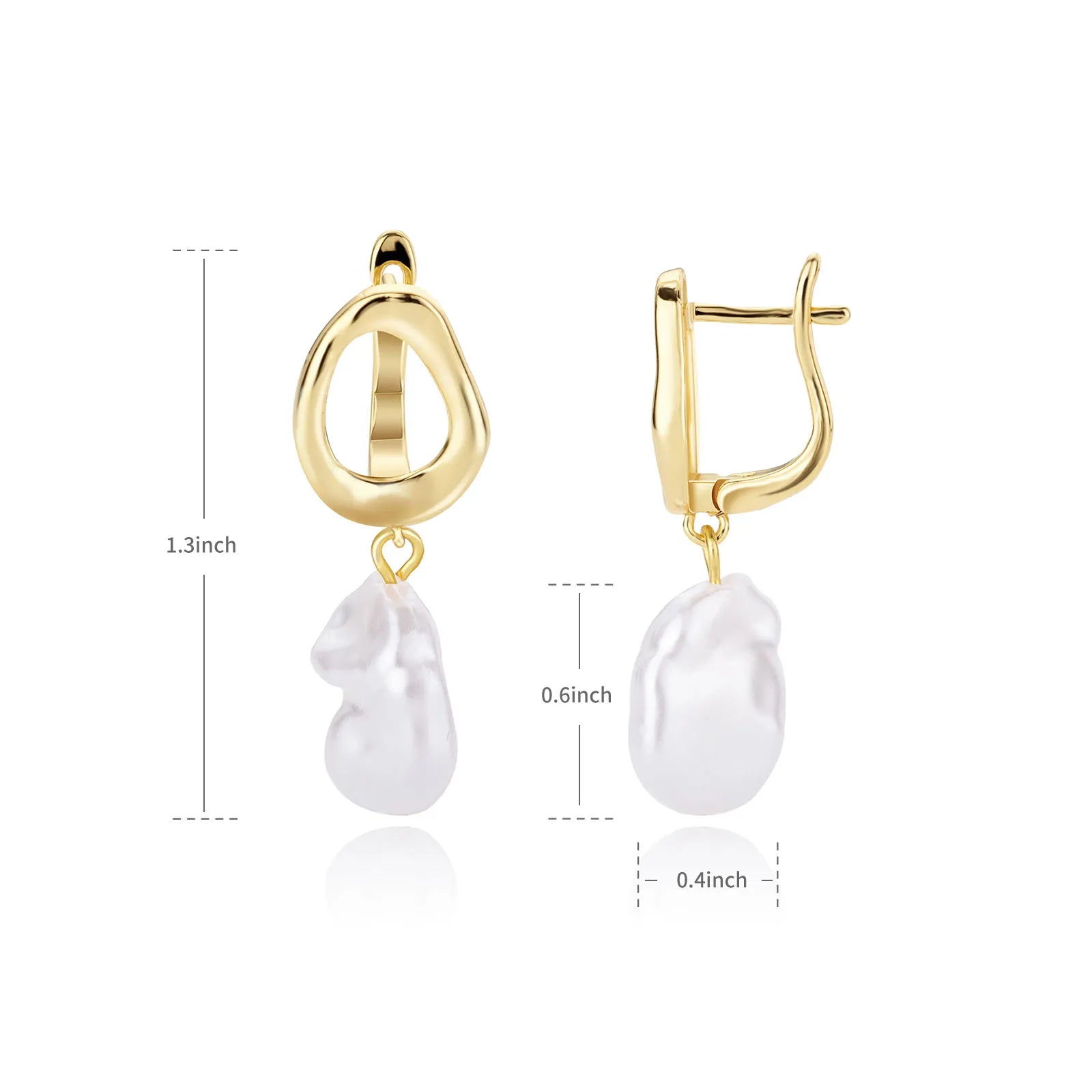 Baroque Pearl Circle Earrings for Women – Vintage Punk Clip-On
