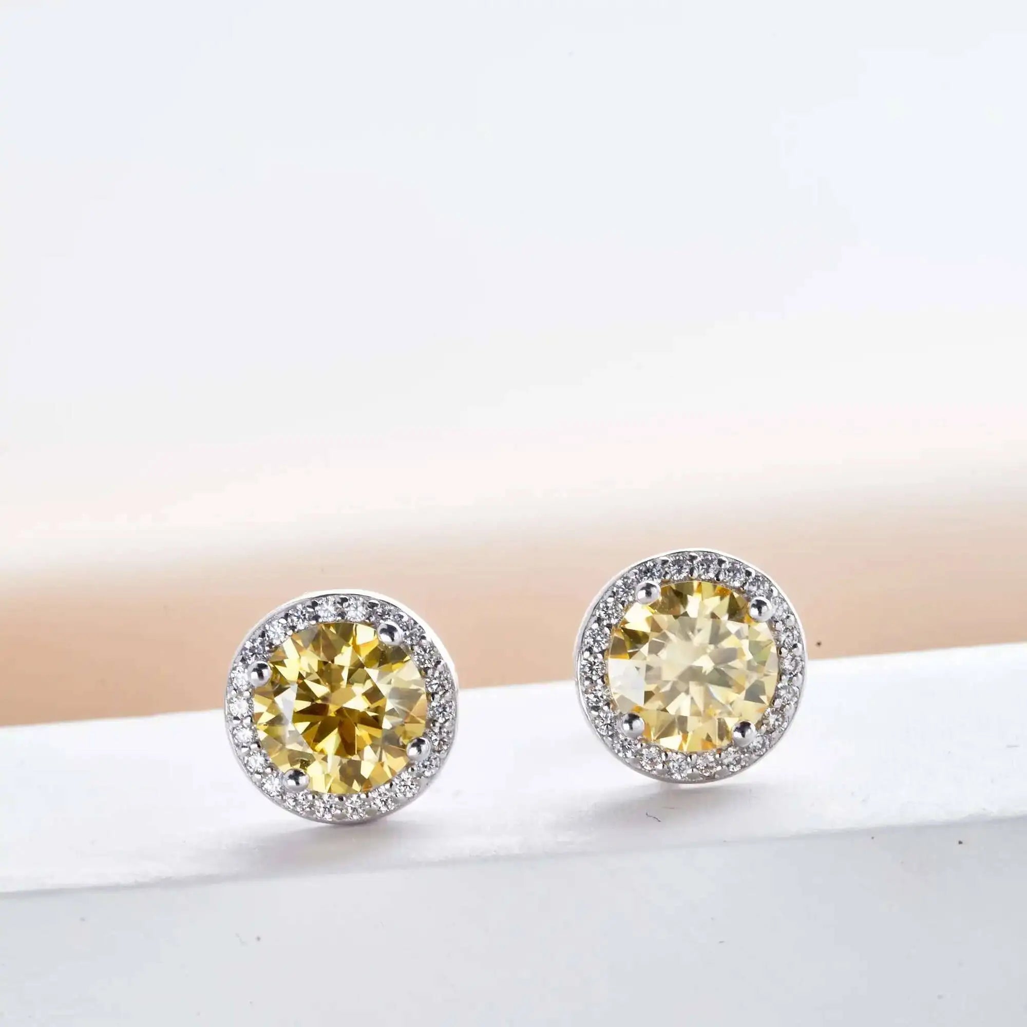 Luxury Sterling Silver Moissanite Round Earrings – Daily Wear Bridal Gift