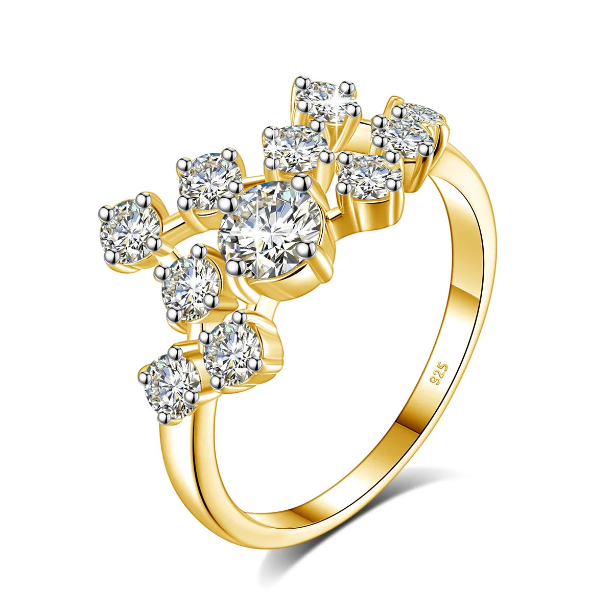 Luxury Moissanite Infinity Engagement Ring and Silver Wedding Band for Women