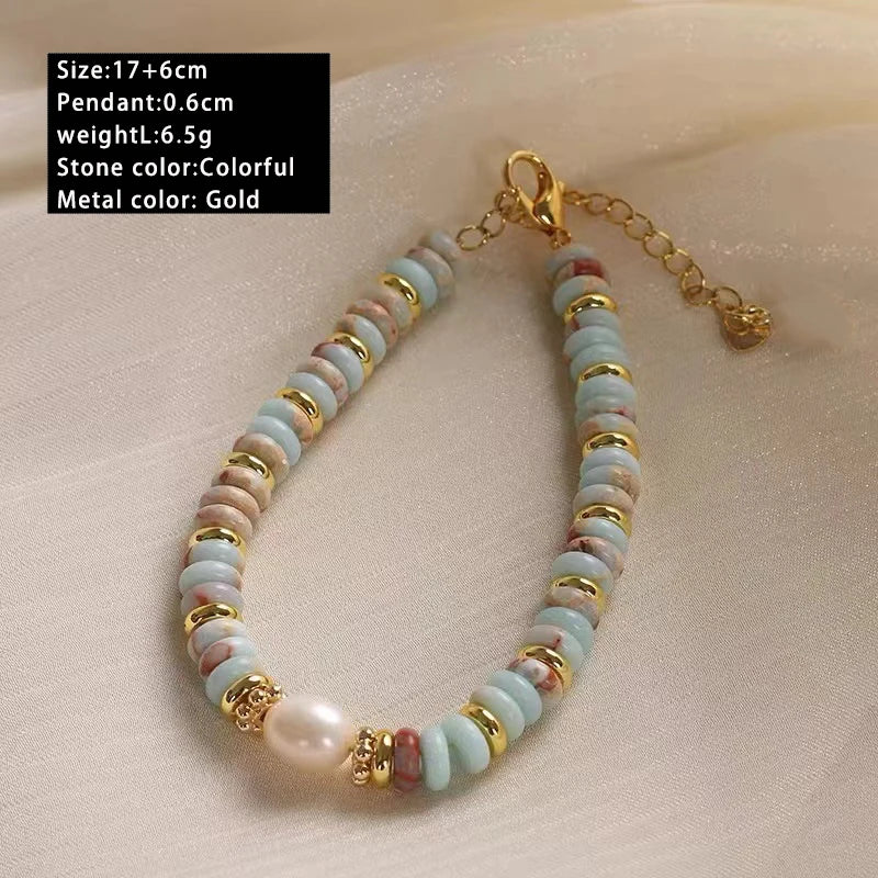Women’s Natural Stone Pearl Bracelet – Party Jewelry