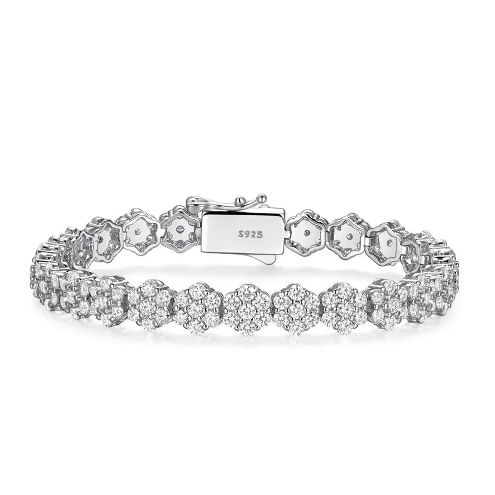 Moissanite Tennis Bracelet – Silver Plated Diamond Jewelry