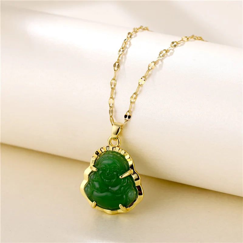 Trendy Green Zircon Pendant Necklace for Women