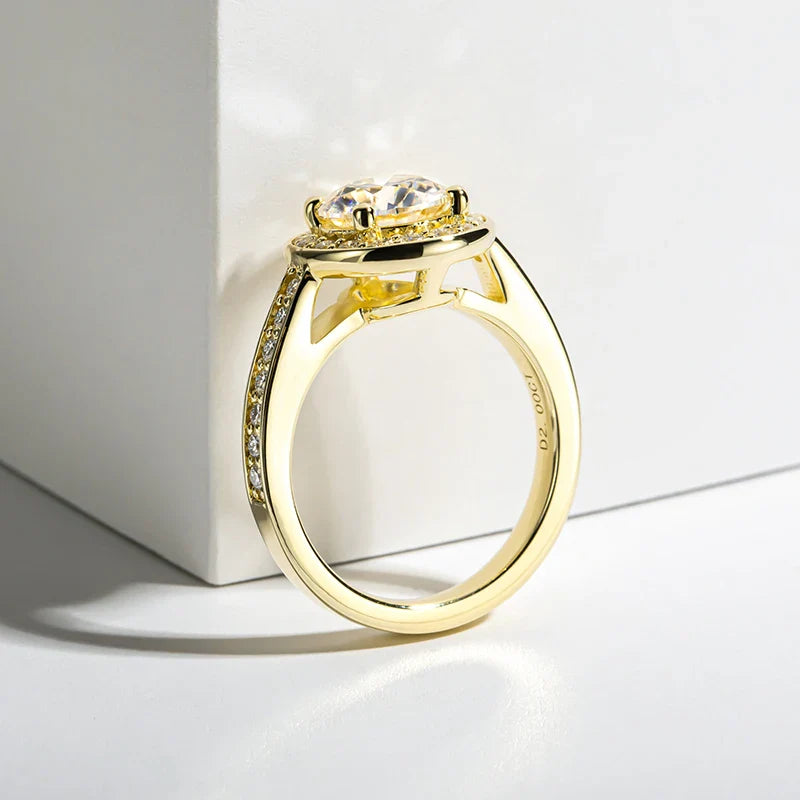 Luxury Moissanite Engagement Ring – Sterling Silver Wedding Band