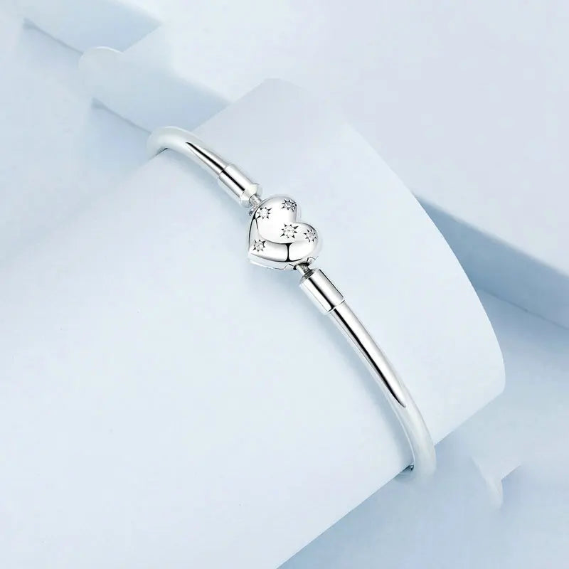 Sterling Silver Starry Zircon Love Bracelet for Women