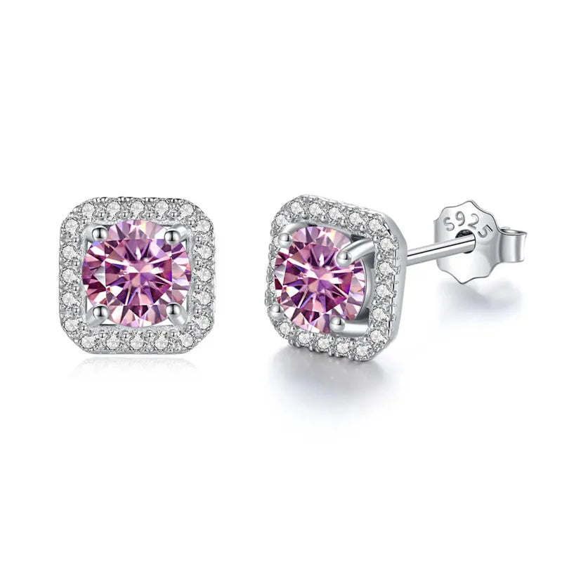 Premium Moissanite Diamond Stud Earrings for Women Sterling Silver