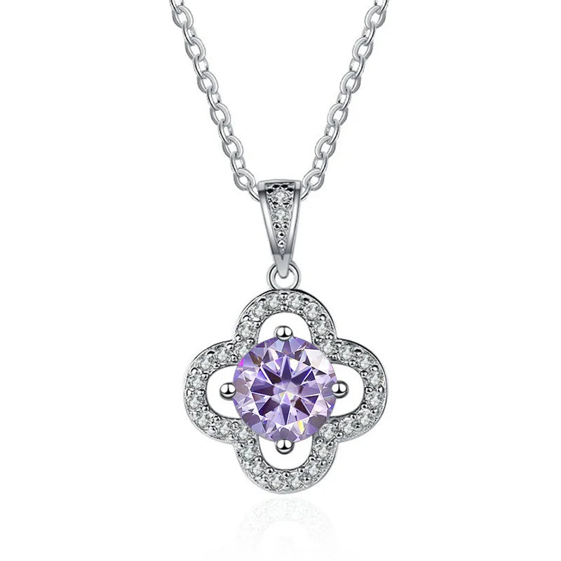 1 Carat Moissanite Pendant Necklace – D Color, 925 Silver