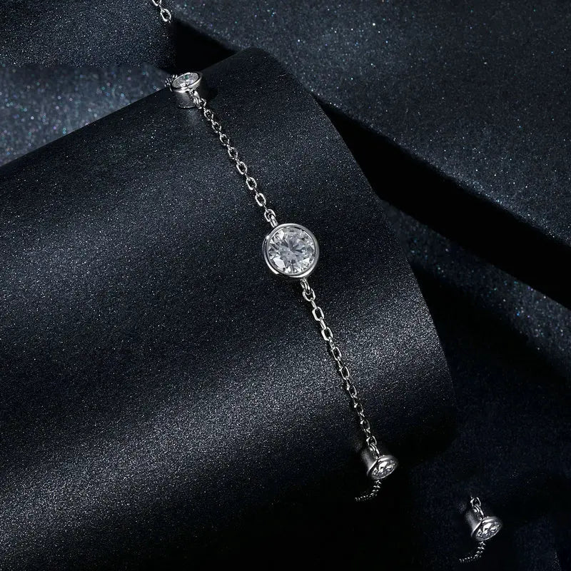Sterling Silver Moissanite Bracelet – Women’s Diamond Jewelry